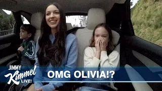 Olivia Rodrigo Surprises Jimmy Kimmel’s Kids on the Drive to School