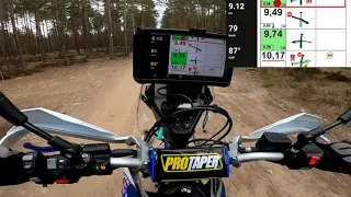 Roadbook rally visualized on screen with digital roadbook and odometer