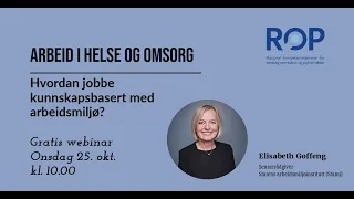 NKROP-webinar: Hvordan jobbe kunnskapsbasert med arbeidsmiljø?