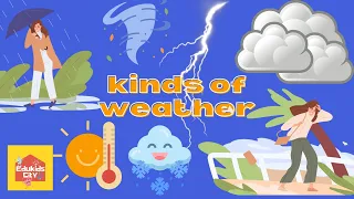 The weather today is? | The 6 types of Weather video for kids | Edukids City ❄️🌪⚡️