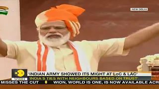 PM Modi speech at India's 74th Independence Day: "Indian Army showed its might at LoC & LAC"