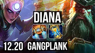 DIANA vs GANGPLANK (TOP) | 2.9M mastery, 4/1/4 | KR Diamond | 12.20