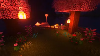 ✨ Minecraft Cherry Blossom Lake Ambience at Night with Lofi Music ✨