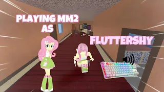 FLUTTERSHY DESTROYS TEAMERS IN MM2 + GAMEPLAY (KEYBOARD ASMR)