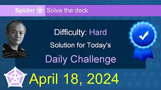 Microsoft Solitaire Collection: Spider - Hard - April 18, 2024