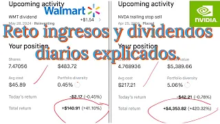 Reto de dividendos diarios y #retoingresosdiarios explicados con mi estrategia de buy and hold.