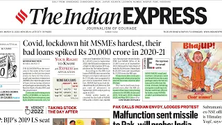 12th March, 2022. THE INDIAN EXPRESS NEWSPAPER ANALYSIS PRESENTED BY PRIYANKA MA'AM (IRS).