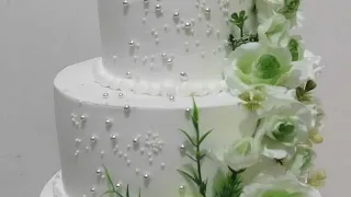 Wow 3 Tier Wedding Cake! I used airbrush to color the flowers.