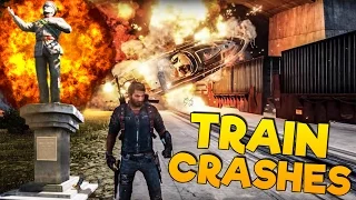 Just Cause 3: Train Crashes Compilation (Funny Moments)