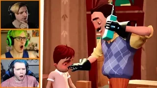 Let's Players Reaction To The Neighbor's Family | Hello Neighbor Hide And Seek