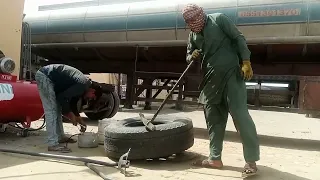 Water tanker tyre blast ho geya|سعودی عرب پانی والے ٹینکر کا ٹائر پھٹ گیا|Pardesi Ali vlogs