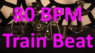 80 BPM - Train Beat Country Rock - 4/4 Drum Track - Metronome - Drum Beat