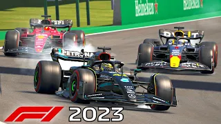 Ferrari F1 2023 SF23 vs Mercedes F1 2023 W14 vs Red Bull F1 2023 RB19 - Interlagos Circuit