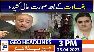 Geo Headlines Today 3 PM | After the coup, the situation is tense | 24th April 2023