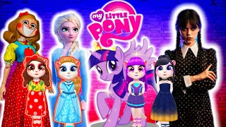 My Talking Angela 2 Miss Delight vs Elsa Frozen vs My Little Pony vs Wednesday Addams