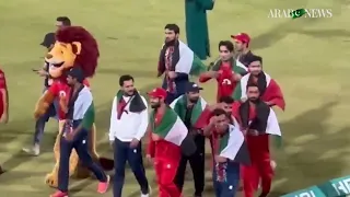 Islamabad United run victory lap with Palestinian flag after winning PSL final