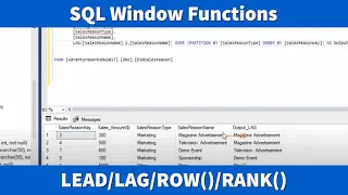 Lead and Lag Functions in SQL Server (Analytical Functions) #windowfunction #partitionby #overclause