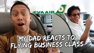 My Dad's Hilarious Reaction to Flying Business Class | Vlog #501
