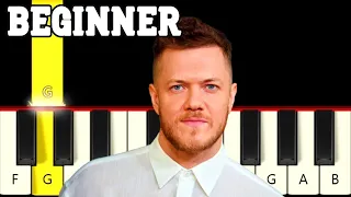 Believer - Imagine Dragons - Very Easy and Slow Piano tutorial - Beginner - Only 1 Black Key