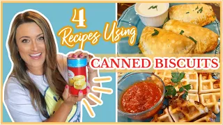 4 CANNED BISCUIT DOUGH RECIPES | QUICK AND EASY WAYS TO USE CANNED BISCUITS! | Cook Clean And Repeat