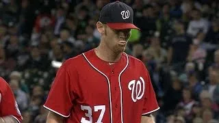 WSH@SEA: Strasburg fans eight over 7 2/3 innings