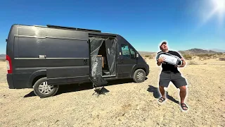 Van camping in Death Valley | 107°F with portable A/C