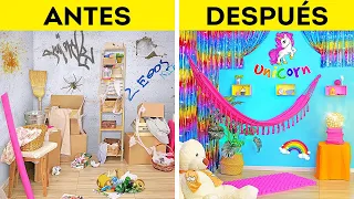 CONSTRUIMOS UN CUARTO SECRETO EN EL CLÓSET || ¡Reto de 24 h! Ideas para remodelar cuartos de 123 GO!