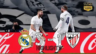 Real Madrid 3 - 1 Athletic Club Bilbao Highlights La Liga 2020/2021