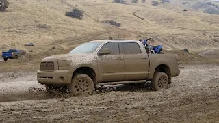 Toyota tundra showing up 4x4s in the mud.
