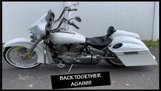 I got my Honda VTX bagger back on the road again!