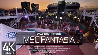 【4K 60fps】🇵🇦 VIRTUAL WALKING TOUR: 🚶 «The MSC FANTASIA - Cruise Ship 2023» 🎧 NO COMMENT 📺 UHD ASMR