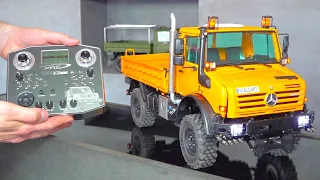 UNBOXING THE FIRST PROTOTYPE OF HYDRAULIC ScaleART UNIMOG// FIRST TEST DRIVING UPHILL//