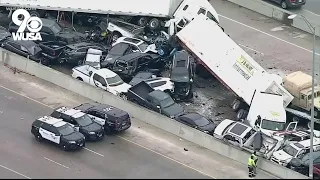 Ice storm to blame for deadly 100 car pile up in Texas