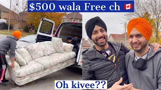 $500 sofa for FREE!!! How to get free furniture in Canada |Prabh Jossan Vlogs|