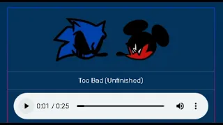 Friday Night Funkin: Vs Sonic. EXE: RERUN X Vs Mouse Ultimate - Too Bad (Scrapped Collab Song)