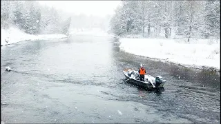 Float Hunt in a WINTER STORM! Whitetail Deer Hunting