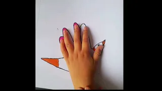 How to draw bird from hand ✋🏻 tracing for kids. #craft #diy #kindergarten #easydrawing #animals