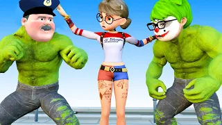 Scary Teacher 3D - Giant Police wanted Nickhulk Joker and Tani Haley Quinn Funny Story Animation