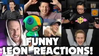 FUNNY & EPIC BRAWL STARS YOUTUBER REACTIONS to unlocking LEON ft. Kairos, Lex, Rey & Molt