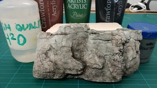 Realistic scenic rocks - Acrylic wash technique