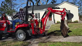 #120 Using Massey GC1710 On A Landscaping Job!  Pulled Up A Concrete Sidewalk