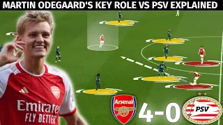 How Martin Odegaard's Movement Dominated PSV's Tactics | Arsenal vs PSV 4-0 | Tactical Analysis