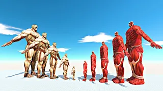 Titan War | Growing Armored Titan vs Growing Colossal Titan | Animal Revolt Battle Simulator