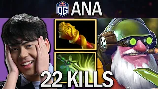 OG.ANA SMURF SNIPER WITH BUTTERFLY-MBK & 22 KILLS - DOTA 2 PRO GAMEPLAY