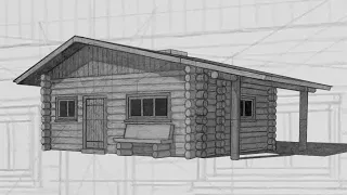 How To Draw A Log Cabin In Perspective