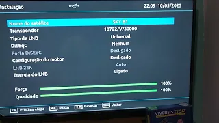 instalando o VX 10 Sat da vivensis na Sky nova parabólica, numa antena 45 centímetros parte 1