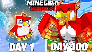 I Survived 100 Days as a LAVA PENGUIN in HARDCORE Minecraft