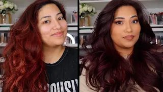 DYING MY HAIR BURGUNDY WITH ION 6VV Dark Plum & TINTING MY EYEBROWS With Ardell Brow Tint