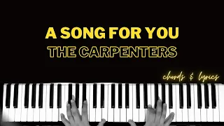 A Song For You - The Carpenters | Piano Cover Accompaniment Backing Track Tutorial Instrumental