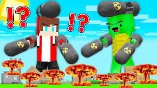 JJ and MIKEY WITH ATOM BOMB HANDS Attacked THE VILLAGE in Minecraft !